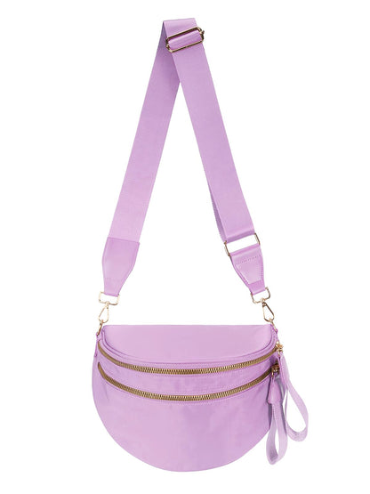 HOTPure Colour Crossbody Bag Bum Bag for Women,Spacious Purse Fanny Packs Belt Bag,Oversized Bum Bag (Colour Bum Bag-Black)