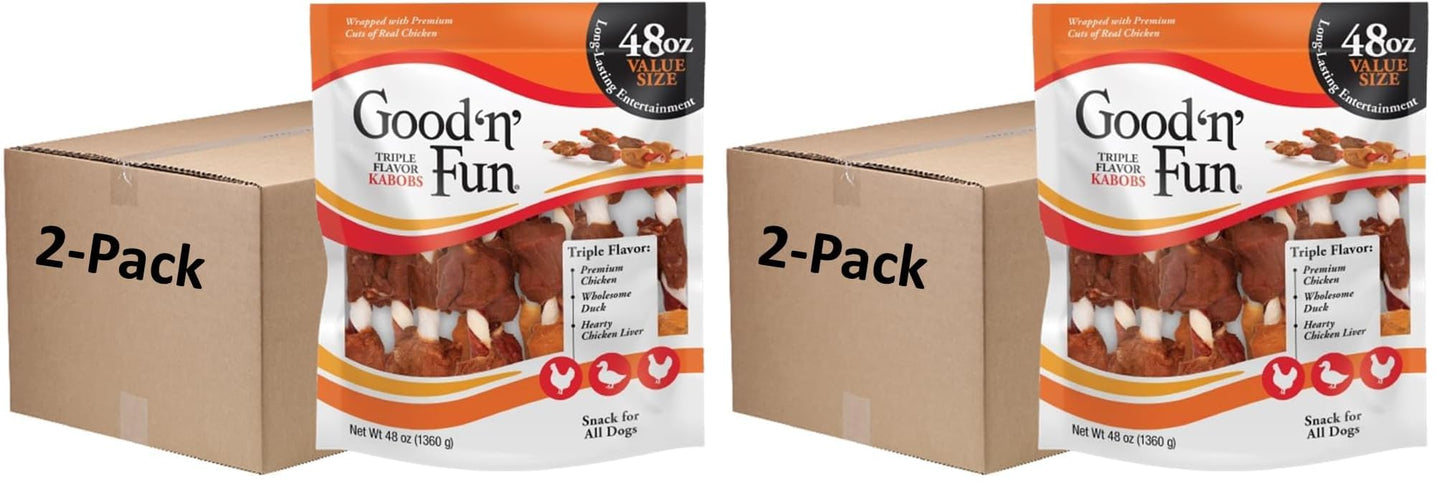 HOTGood 'n' Fun Kabobs Long-Lasting Dog Treat, With Real Proteins, Beef Hide and Premium Chicken, Supports Dental Health, Mental Stimulation, 18 count