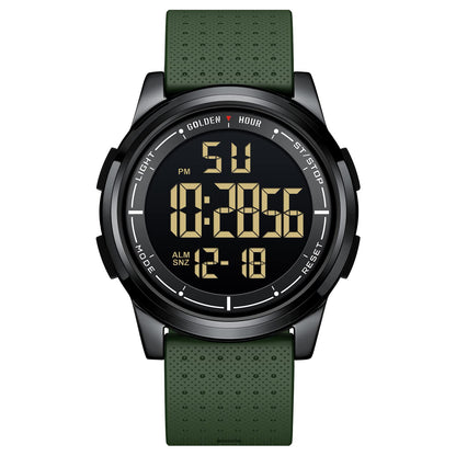 HOTGOLDEN HOUR Ultra-Thin Minimalist Sports Waterproof Digital Watches Men with Wide-Angle Display Rubber Strap Wrist Watch for Men Women