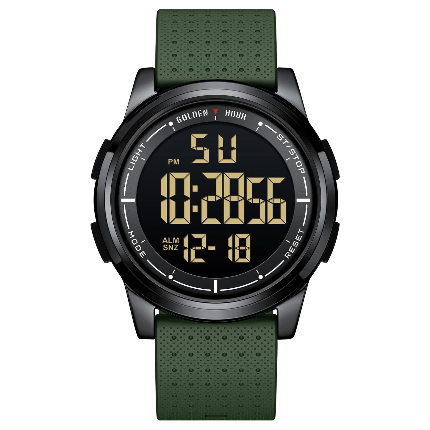 HOTGOLDEN HOUR Ultra-Thin Minimalist Sports Waterproof Digital Watches Men with Wide-Angle Display Rubber Strap Wrist Watch for Men Women