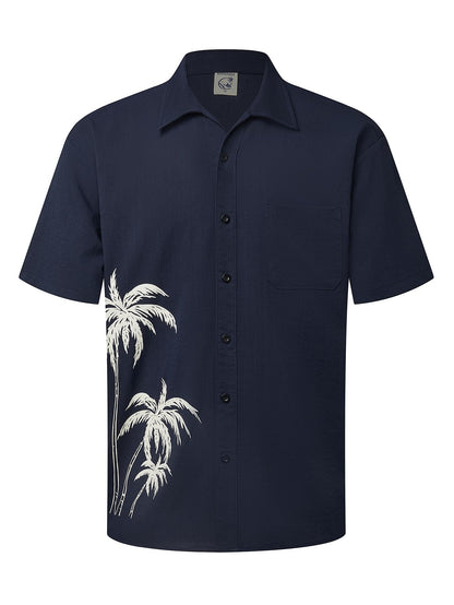 HOTHardaddy Men's Hawaiian Shirt Short Sleeves Coconut Printed Button Down Summer Beach Casual Shirts