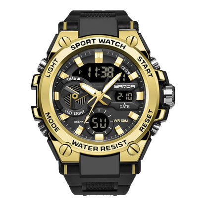 HOTKXAITO Men's Watches Sports Outdoor Waterproof Military Watch Date Multi Function Tactics LED Alarm Stopwatch