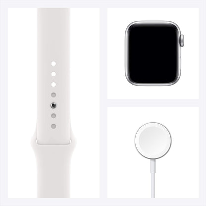 HOTApple Watch SE (GPS, 40mm) - Silver Aluminum Case with White Sport Band (Renewed)