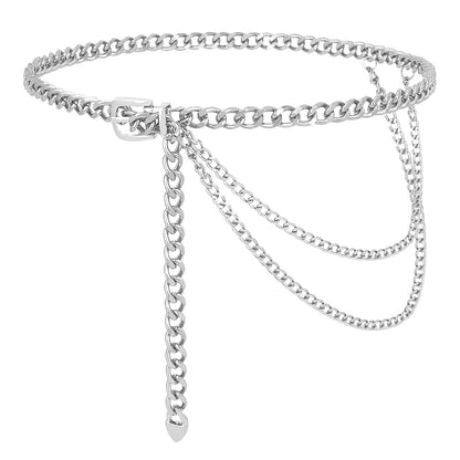 HOTWHIPPY Waist Chain Belt Women Ladies Adjustable Body Waist Link Belts for Jeans Dresses