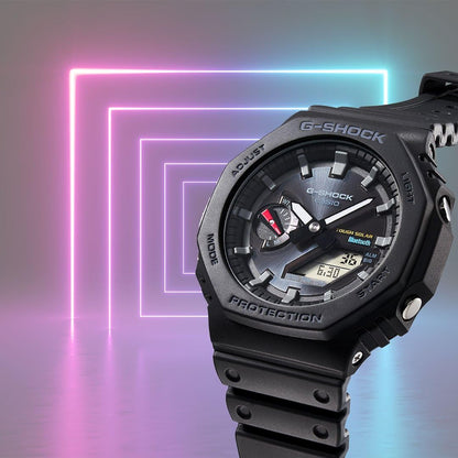 HOTG-Shock Casio Analog-Digital Tough Solar Connected Black Watch | GAB2100-1A