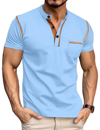 HOTMen's Henley Shirt Short Sleeve T-Shirt Casual Top Pullover Summer Lightweight Tee Shirts with Button