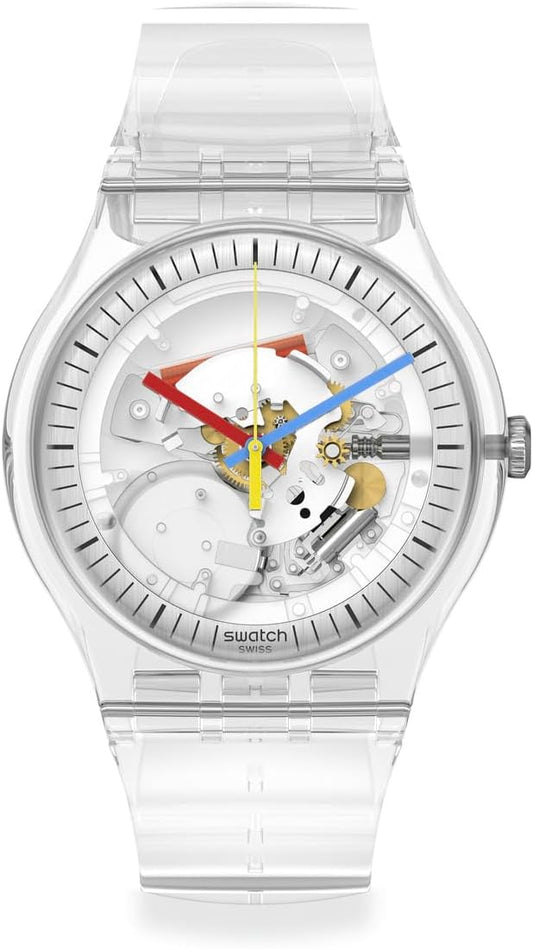 HOTSwatch New Gent Biosourced Unisex Watch Casual Polymer Transparent Quartz Waterproof Clearly New Gent