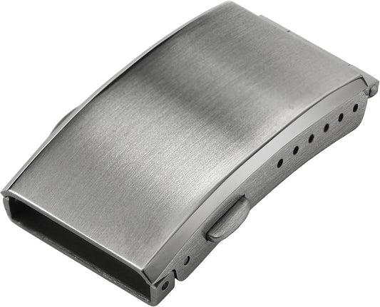 HOTwatchdives Watch Buckle 18mm Stainless Steel Watchband Clasp Silver Fold Safety Milled Clasp Replacement
