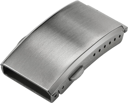 HOTwatchdives Watch Buckle 16mm/18mm/20mm/22mm Fold Safety Milled Clasp Replacement Stainless Steel Watchband Clasp (Silver, 16mm)