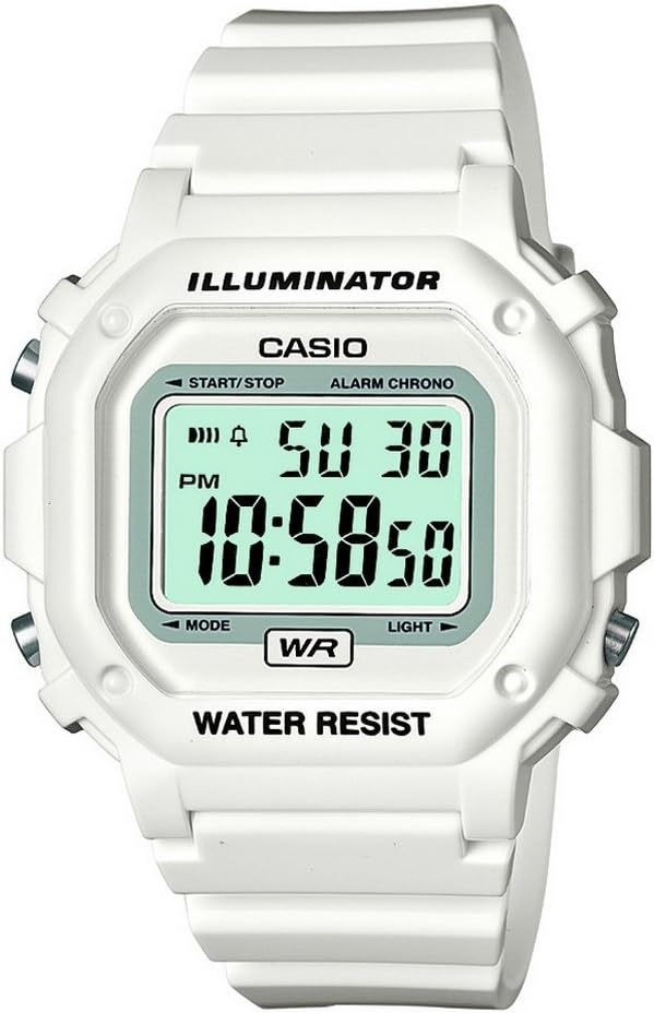 HOTCasio F108WH Series | Men's Digital Watch | Illuminator | Water Resistant | LED Light | Daily Alarm | 1/100 SEC Stopwatch | 3 Hands (HR, Min, SEC) | Date/Day Display | Daily Alarm | 7 Year Battery