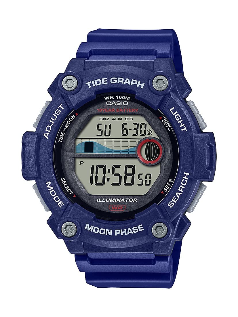 HOTCasio WS1300H Series | Digital Watch | 100 Meter Water Resistance | LED Backlight | 1/100 SEC Stopwatch | Tide Graph | Coundtown Timer | LED Light | Multi Function Alarms | 10 Year Battery