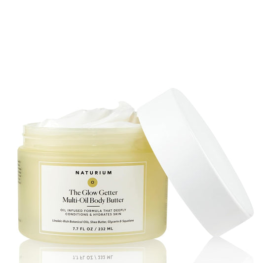 HOTNaturium The Glow Getter Whipped Multi-Oil Body Butter, Firming Cream & Body Moisturizer with Shea Butter, 7.7 fl oz