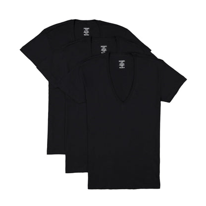 HOT2(X) IST Men's Essential Cotton Slim Fit Deep V-Neck T-Shirt 3-Pack