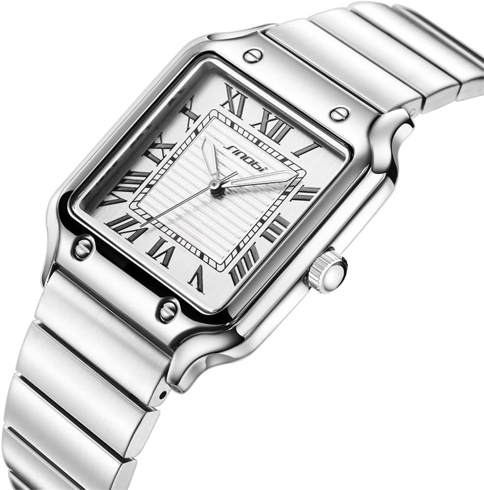 HOTClassic Square Watches for Men with Roman Numerals Casual Watch