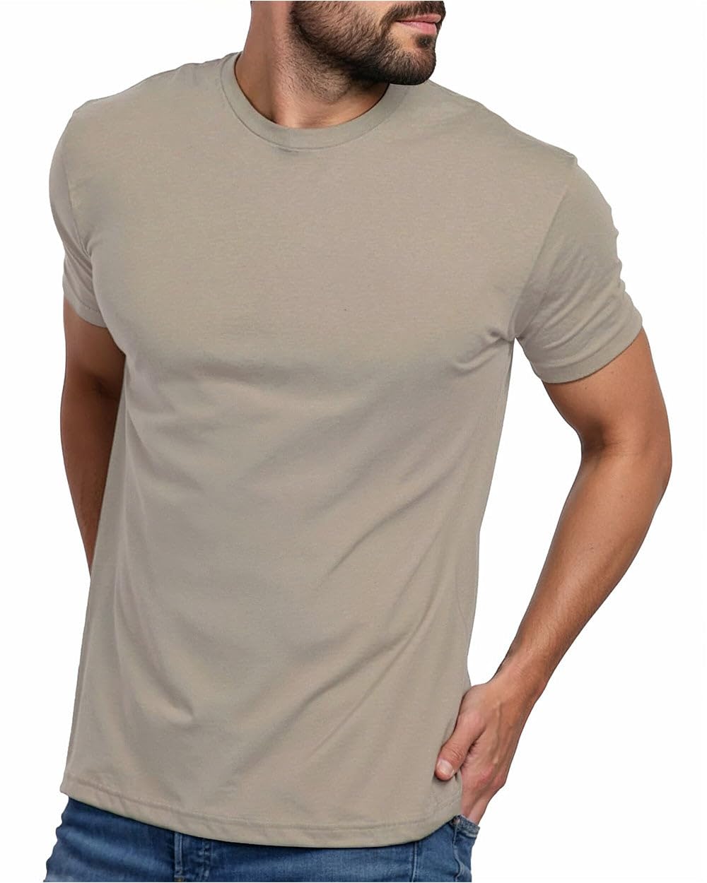 HOTMens T Shirts Soft Cotton Crew Neck Athletic Fit Casual Tees S-4XL | Soft cotton blend casual tee shirts with 4-way stretch - tag-free athletic fit for gym, work & casual wear. A go-to gift.