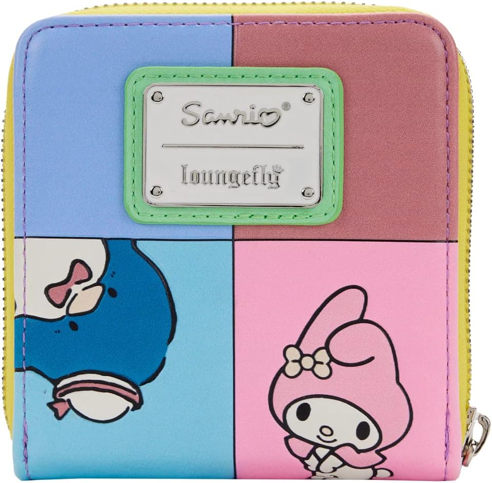 HOTLoungefly Hello Kitty and Friends Color Block Faux Leather Zip Around Wallet