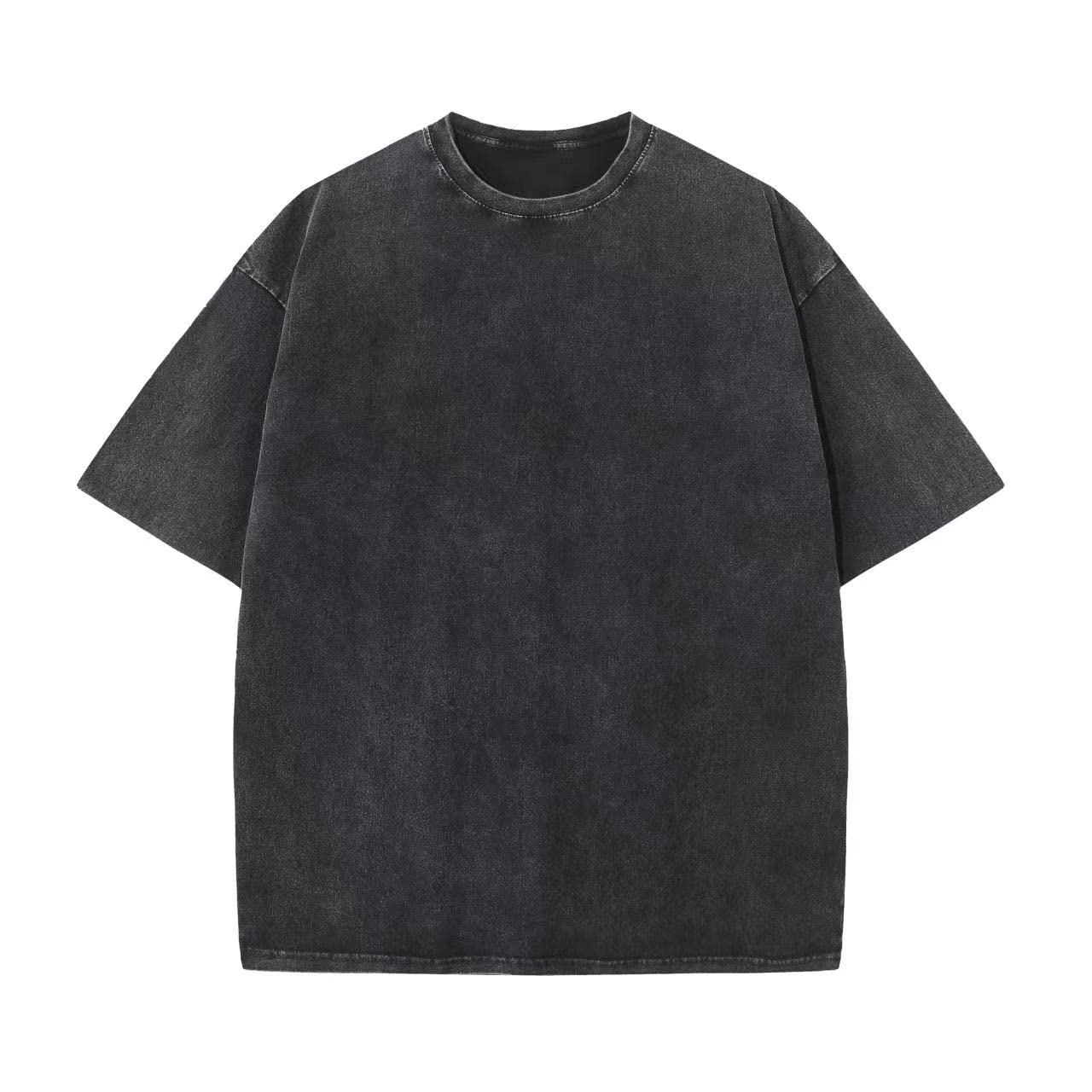 HOTMen's Cotton T-Shirts Oversized Unisex Short Sleeves Casual Loose Wash Solid Basic Tee Tops