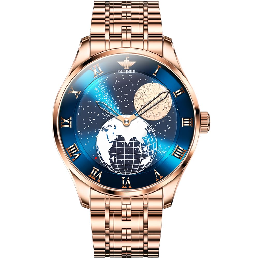 HOTOLEVS Self Winding Watches for Men Automatic Mechanical Dress Tourbillon Stainless Steel Dual Calendar Waterproof Luminous Wrist Watch