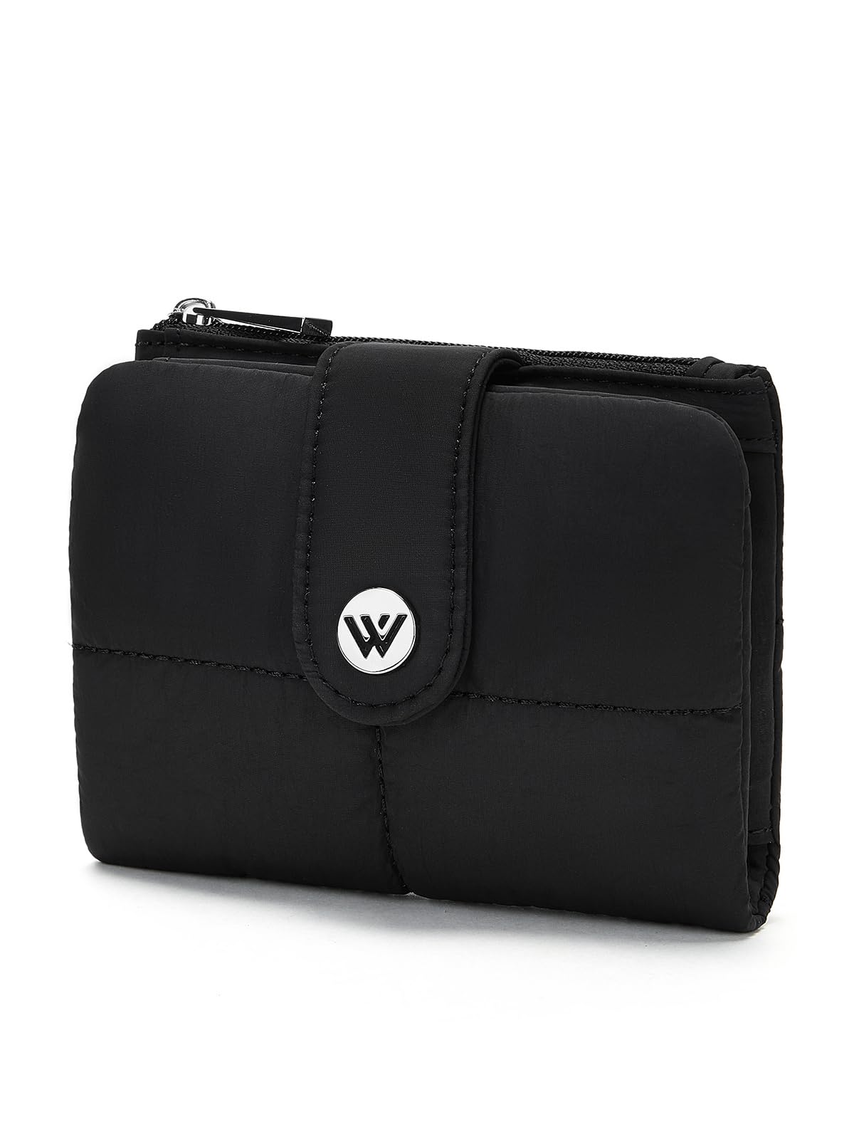 HOTWESTBRONCO Puffer Small Wallet for Women RFID Blocking Card Holder Wallets, Womens Bifold Wallet with Zipper Coin Pocket & ID Window