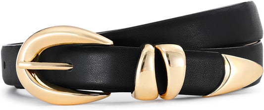 HOTBelts for Women with Gold Buckle for Jeans, Dress Leather Belts