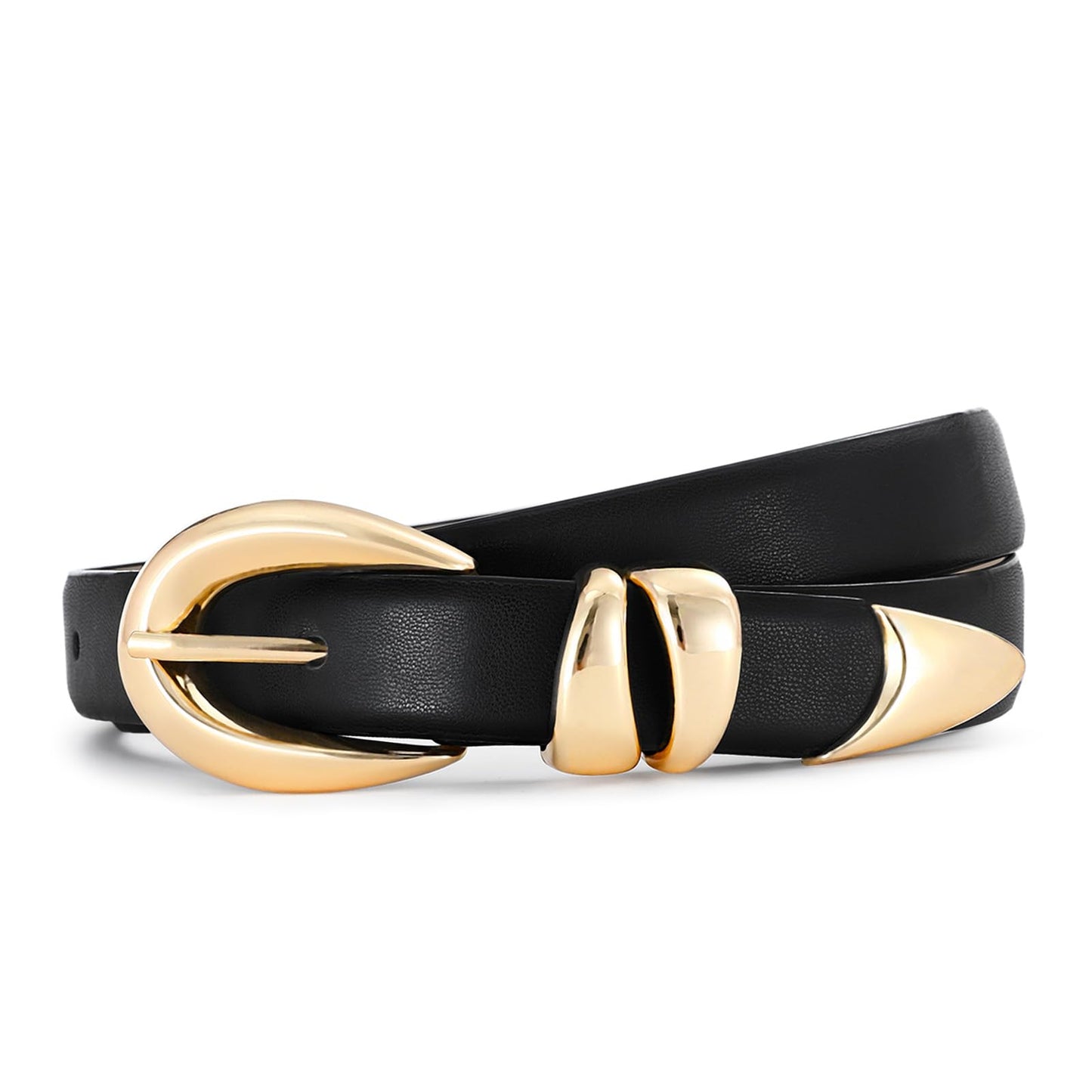 HOTBelts for Women with Gold Buckle for Jeans, Dress Leather Belts