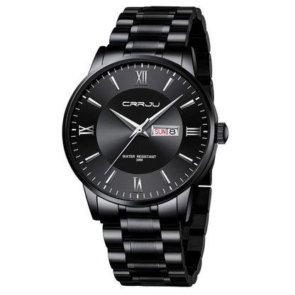 HOTCRRJU Men's Fashion Luxury Stainless Steel Watches for Men Business Auto Date Chronograph Analog Quartz Wristwatches