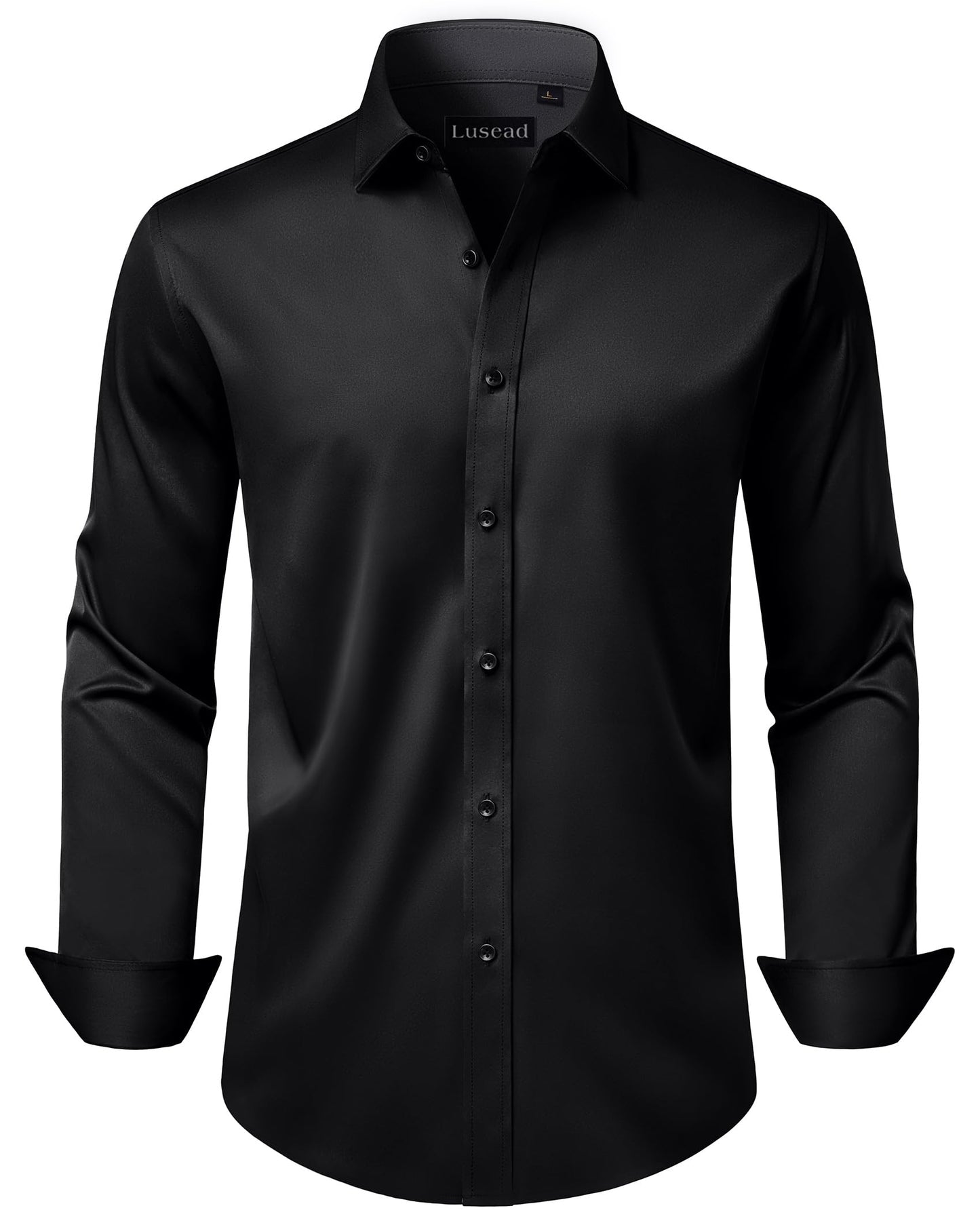 HOTMen's Dress Shirts Long Sleeve Stretch Wrinkle Free Wedding Formal Business Button Down Shirt