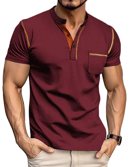 HOTMen's Henley Shirt Short Sleeve T-Shirt Casual Top Pullover Summer Lightweight Tee Shirts with Button