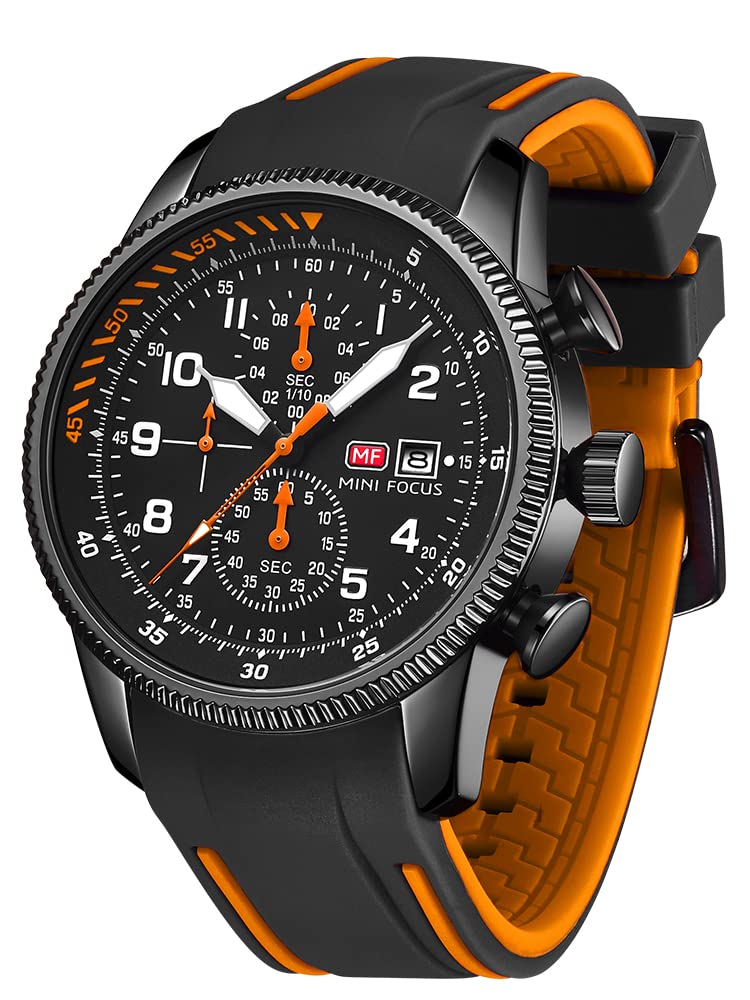 HOTAIMES Watch for Men Sport Military Waterproof Chronograph Mens Watches Analog Quartz Big Face Classic Stylish Fashion Casual Designer Business Work Wrist Watch Elegant Gift for Men