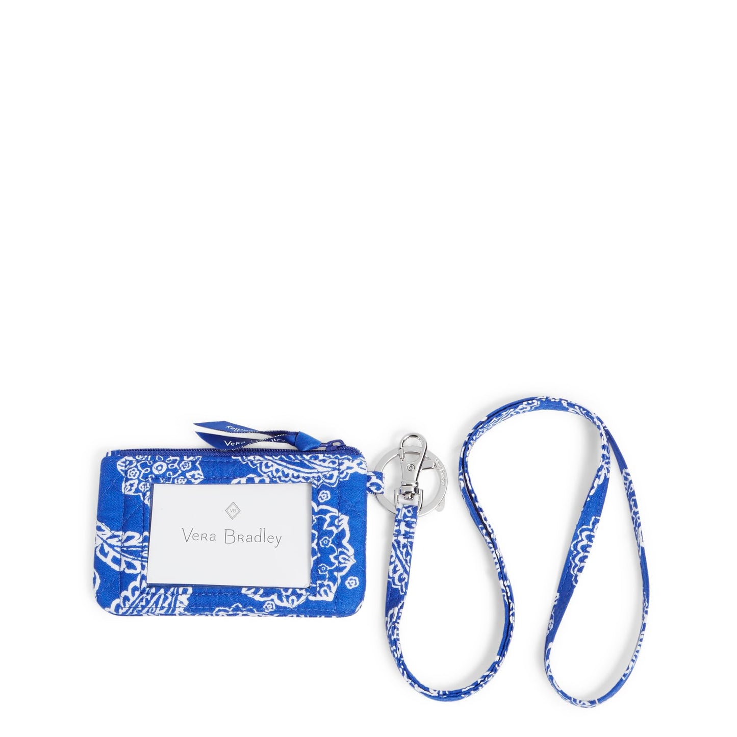 HOTVera Bradley Women's Cotton Zip ID Case and Lanyard Combo