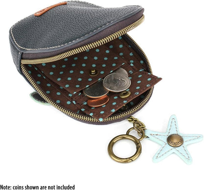 HOTCHALA Mini Coin Purse Keychain - RFID Protected Card Holder and Coin Purse Accessory - Turtle A