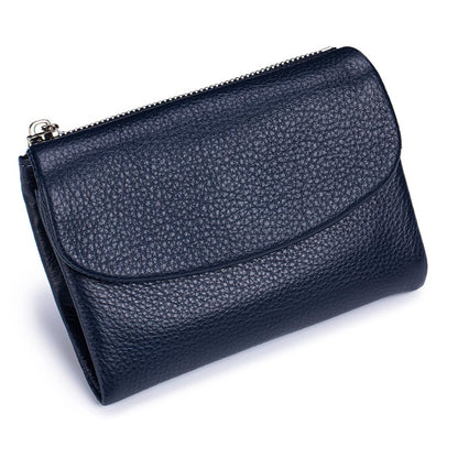 HOTLECDOA Unisex Pebble Leather Wallet, Short Genuine Leather Coin and Card Wallet, Small Wallets for Women, Suitable for Coins and Cards (#15)