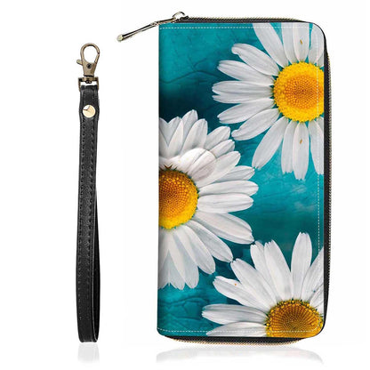 HOTChristian Cross Quote Bible Verse Matthew 19:26 Print Wallet for Women Large Capacity Wallet Credit Card Holder PU Leather Zipper Clutch Purse Phone Wallet