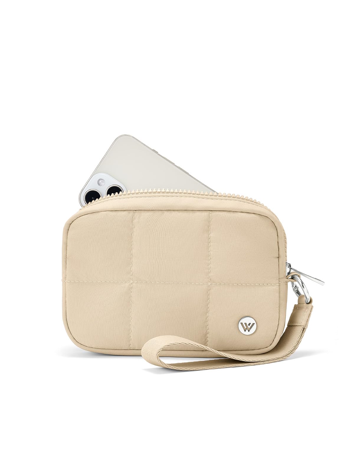 HOTWESTBRONCO Puffer Wristlet Wallet for Women – RFID Blocking Quilted Nylon Phone Wallet, Zipper Card Holder & Makeup Pouch