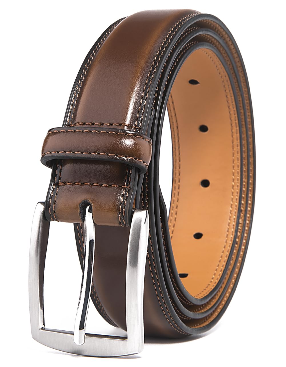 HOTFabio Valenti Genuine Leather Dress Belts For Men - Mens Belt For Suits, Jeans, Uniform With Single Prong Buckle
