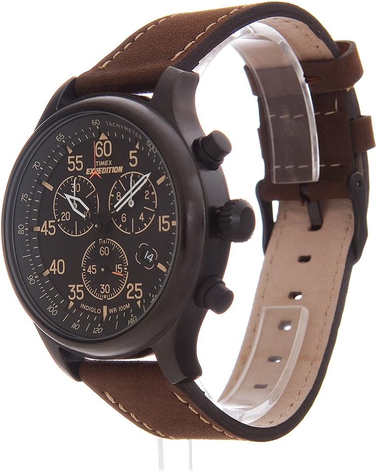 HOTTimex Expedition Field Chronograph 43mm Men’s Analog Watch | INDIGLO Backlight | Durable Comfortable Adjustable Strap | Rugged Outdoor Watch | 100M Water Resistance