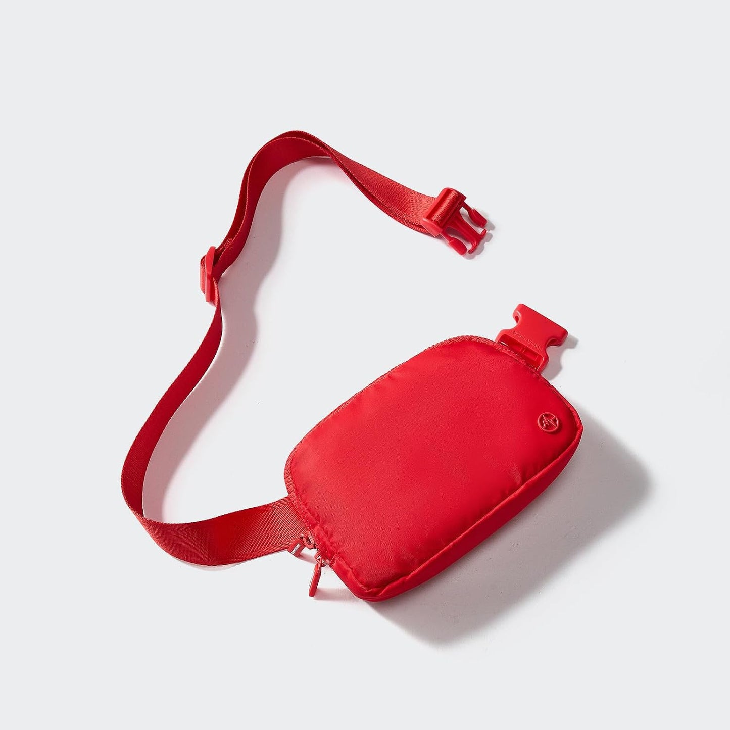 HOTPander Two Way Zipper Fanny Pack Nylon Everywhere Belt Bag for Women, Water Repellent Waist Packs, Crossbody Bags with Adjustable Strap (Red).