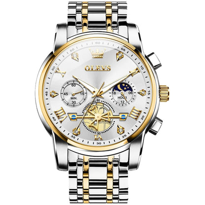 HOTOLEVS Watch Men Waterproof Stainless Steel Quartz Chronograph Analog Watch