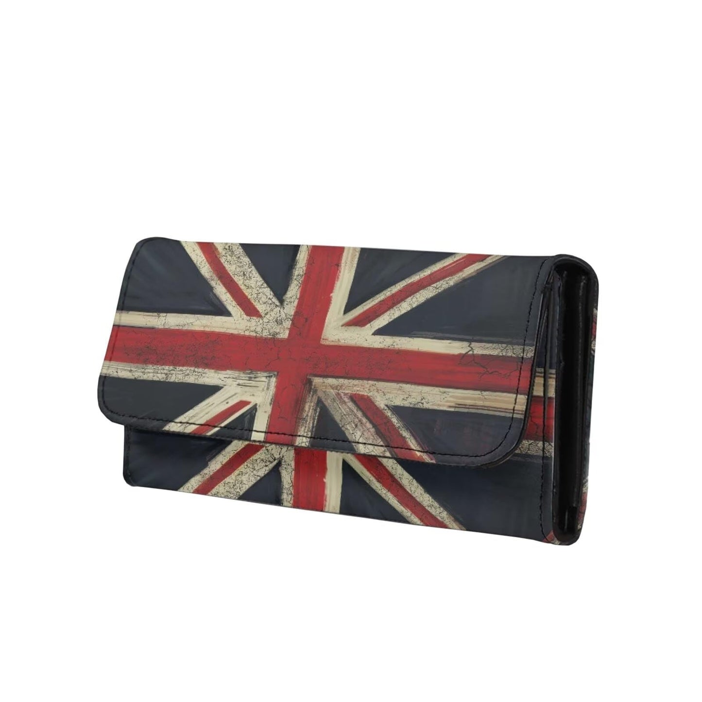 HOTNovelty Jeans Print Womens Wallets Leather Clutch, Vintage Denim Block Patch Design Long Wallet for Women Blue Credit Card Holder with Coin Purse ID Window