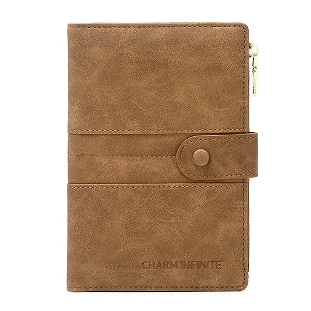 HOTMudono RFID Blocking Slim Passport Wallet, Travel Document Organizer | Vegan Leather Passport Holder for Women and Men, Travel Credit Card Case with ID Window, Zipper Pocket and Pen Holder