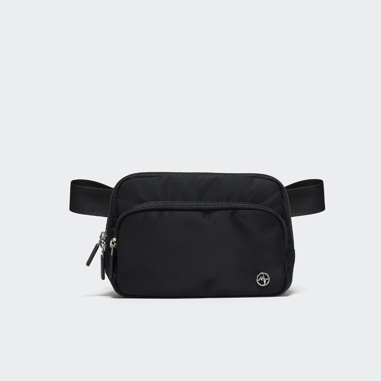 HOTPander Nylon Crossbody Belt Bag with Excess Strap Keepers, 6-Pocket Adjustable Sling Fanny Pack for Travel and Everyday Carry, Black