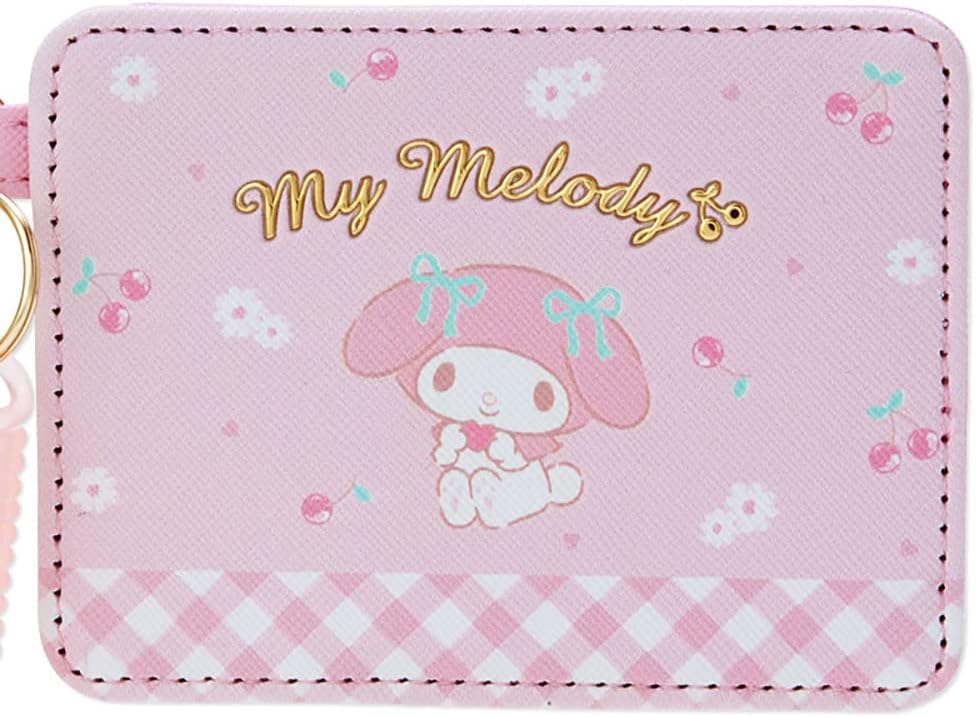 HOTSANRIO My Melody Pass Case - Pink, Compact, Cartoon, Music Theme - Girls, Female - PVC Plastic, Expandable Chain - Commuter Pass Case, Wallet