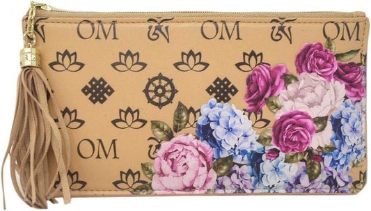 HOTFeng Shui The Wealthy and Auspicious Peony Wallet W3652 (Brown)