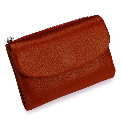 HOTLECDOA Unisex Pebble Leather Wallet, Short Genuine Leather Coin and Card Wallet, Small Wallets for Women, Suitable for Coins and Cards (#15)