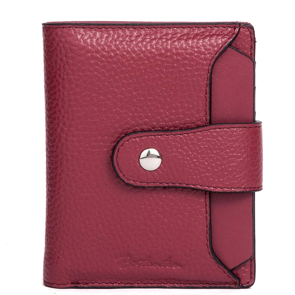 HOTBOSTANTEN Women Leather Wallet RFID Blocking Bifold Zipper Pocket Wallet Card Case Purse with ID Window