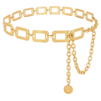 HOTWHIPPY Metal Waist Chain Belt Women Adjustable Body Link Belts Ladies Fashion Chain for Jeans Dress