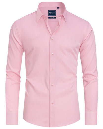 HOTAlimens & Gentle Slim Fit Dress Shirts for Men Long Sleeve Stretch Stain Proof Wrinkle Free Button Down Shirts Formal Shirts