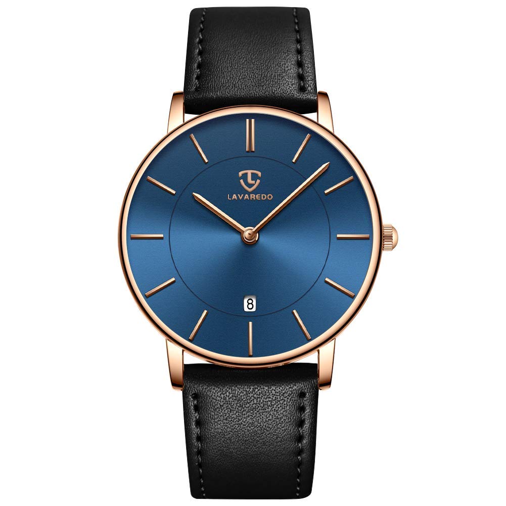 HOTBEN NEVIS Watch, Mens Watch, Minimalist Fashion Simple Wrist Watch Analog Date with Leather Strap