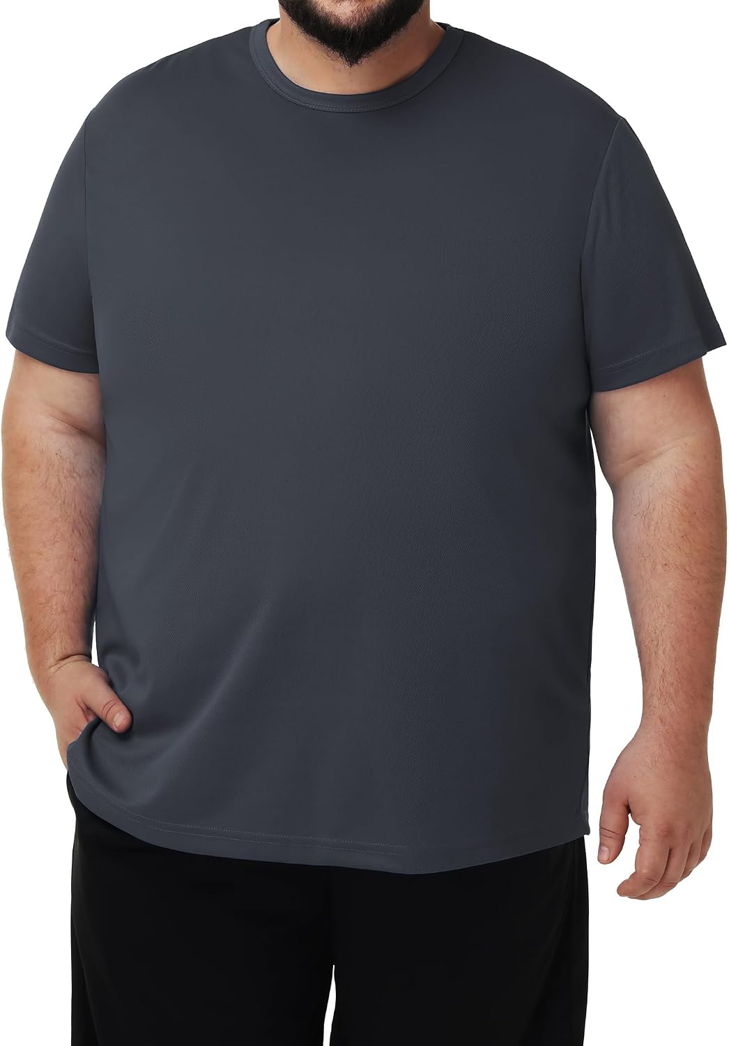 HOTMen's 3 Pack Lightweight Plus Size Short Sleeve T-Shirt Crew Neck Big & Tall Sizes Stretch T-Shirt for Casual Wear
