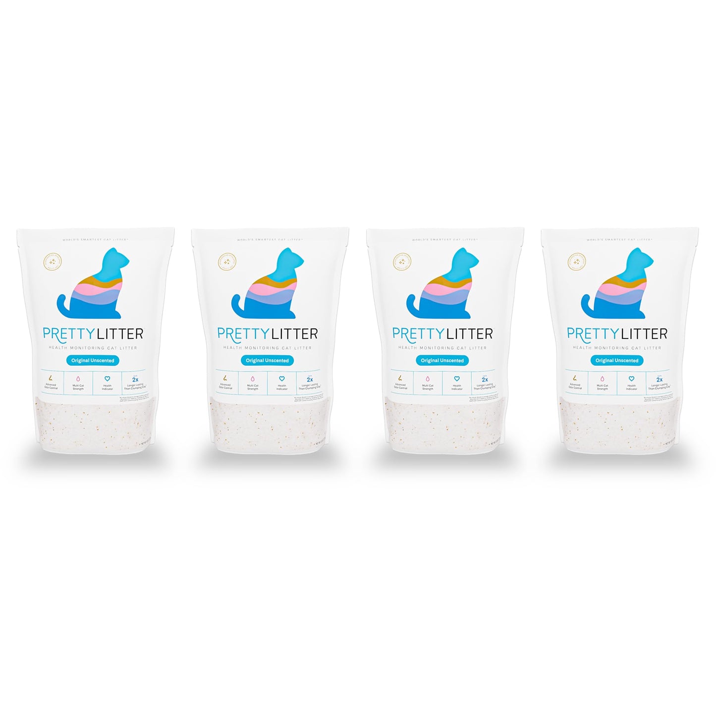 HOTPrettyLitter Health Monitoring Cat Litter (Unscented, Non Clumping) | Lightweight & Low Tracking, Color Changing Silica Gel Crystals, Advanced Odor Control — 6 Lbs, Pack of 2 (Up to 2 Month Supply)